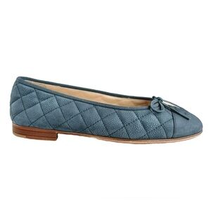 Chanel Blue Leather Ballerinas, Size 38